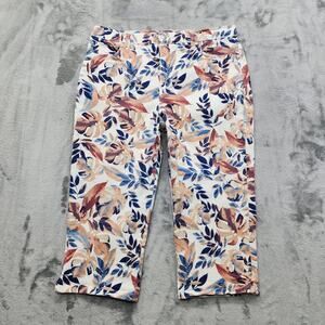 Gloria Vanderbilt Jeans Womens 12P Palm Jungle Leaves Amanda Capri High Rise